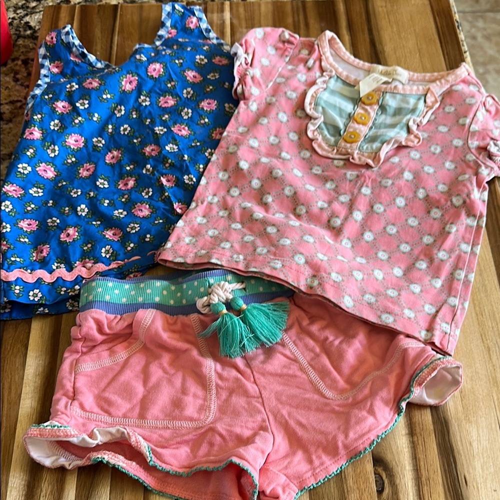 Floral and Polka Dot Kids Pajama Set
